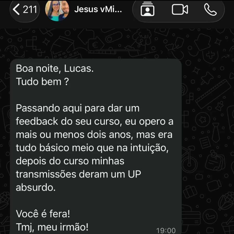 Feedback de aluno sobre a evolução das transmissões